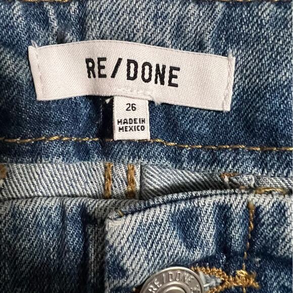 Re/Done Button Fly Crop Bootcut Jeans Size 26 - Picture 12 of 14